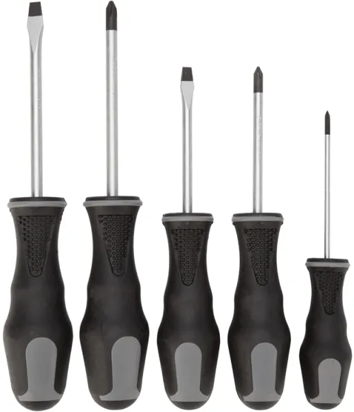 Atredo - Ruuvimeisselisarja - Tähti ja tavallinen - 5 kpl - Mustat kahvat
