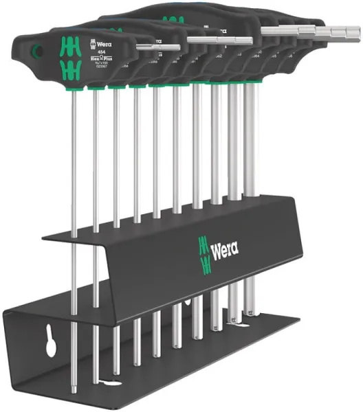 Wera 454/10 HF sarja Imperial 2 T-kahvaiset kuusiokoloavainsarja Hex-Plus